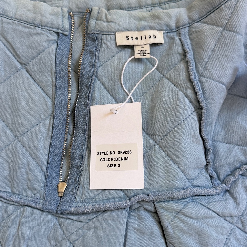 NWT Stellah Faux Pearl Quilted Mini Skirt - Picture 5 of 8